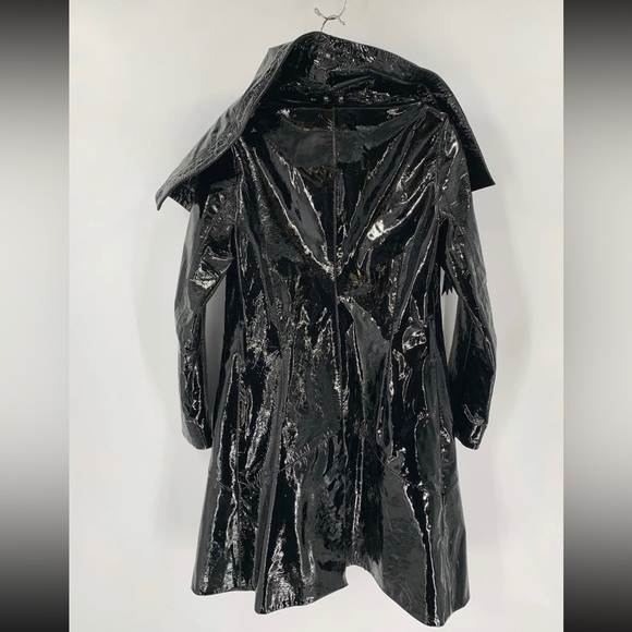 Grai patent leather jacket coat like Rick Owens AllSaints Spitalfields Rag Bone - Picture 2 of 7
